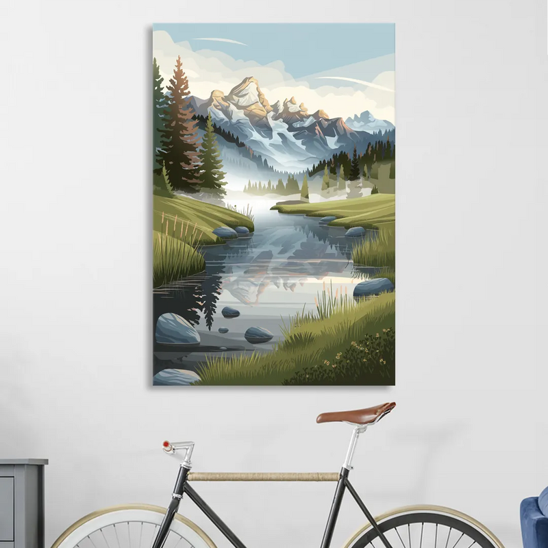 Jackson Hole Alpine Serenity Living Room - Canvas Wall Art