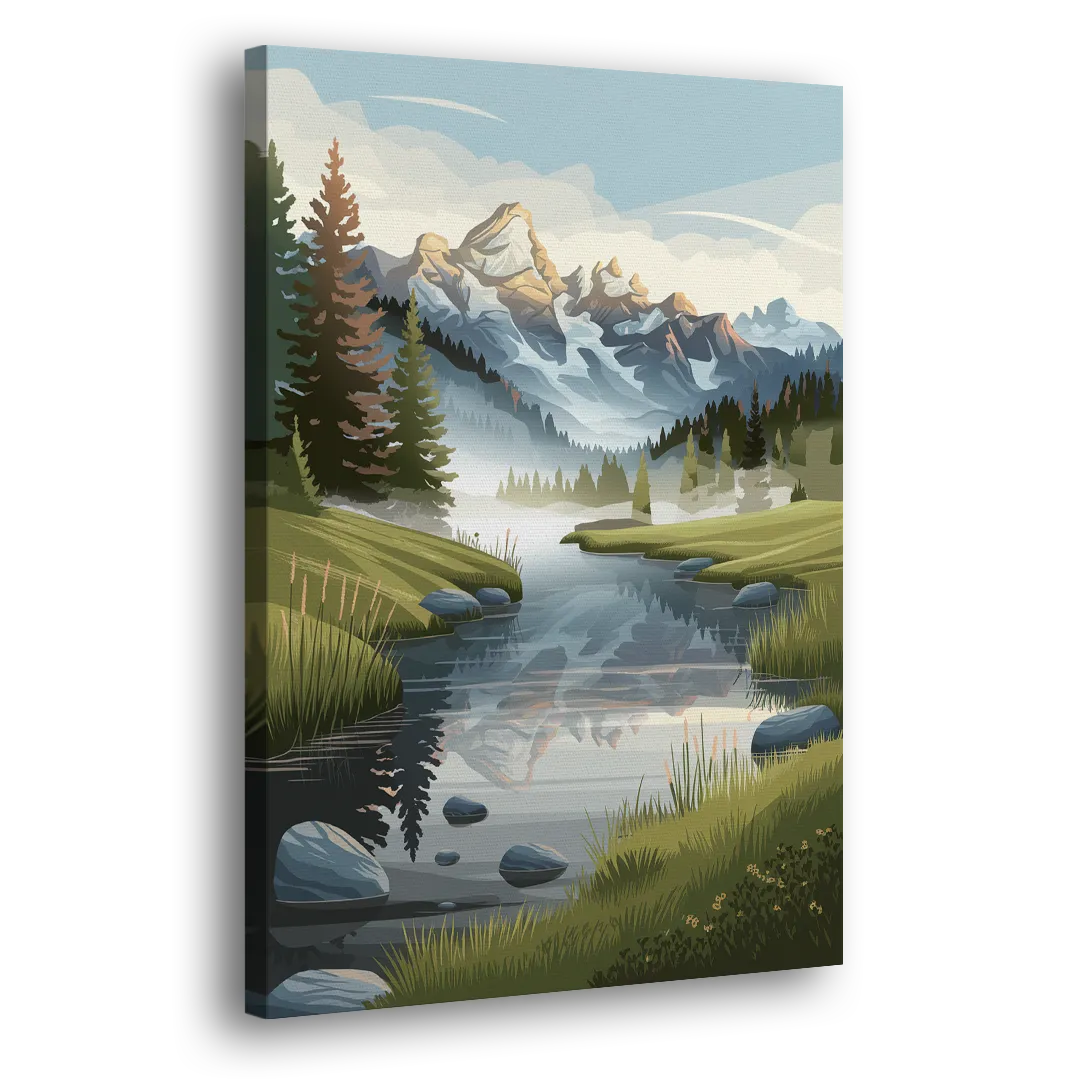 Jackson Hole Alpine Serenity Side - Canvas Wall Art