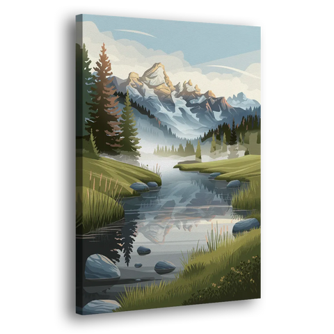 Jackson Hole Alpine Serenity - Canvas Wall Art
