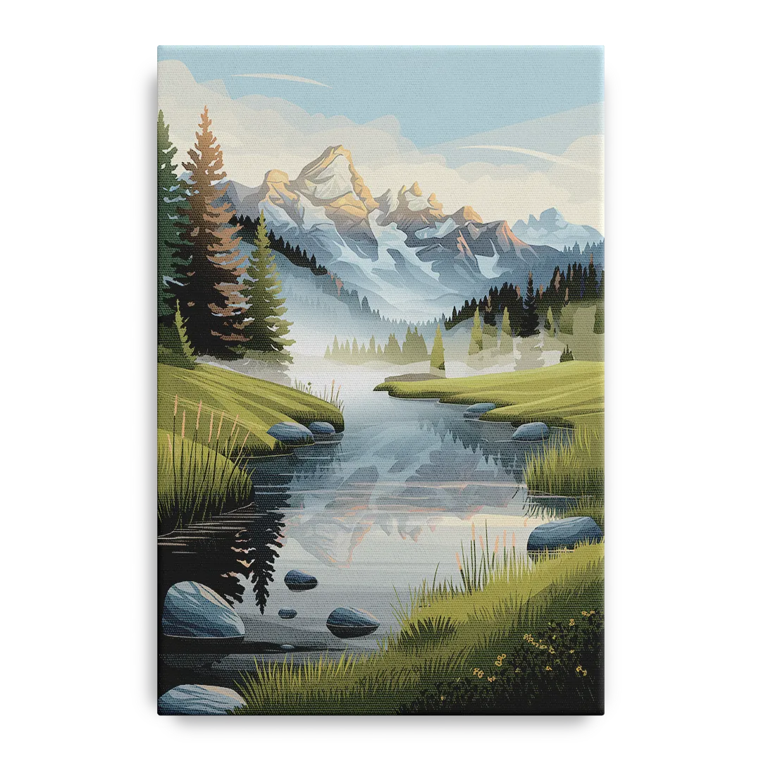 Jackson Hole Alpine Serenity Front - Canvas Wall Art