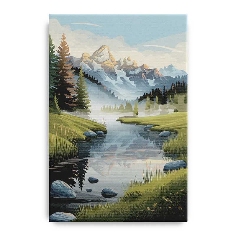 Jackson Hole Alpine Serenity Front - Canvas Wall Art