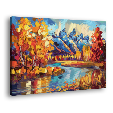 Jackson Hole Autumn Colors - Canvas Wall Art - Side