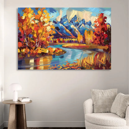 Jackson Hole Autumn Colors Living Room - Canvas Wall Art