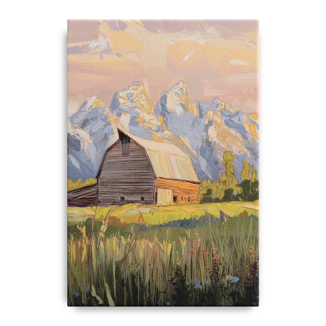 Jackson Hole Grand Teton Backdrop Front - Canvas Wall Art