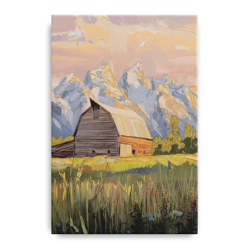 Jackson Hole Grand Teton Backdrop Front - Canvas Wall Art