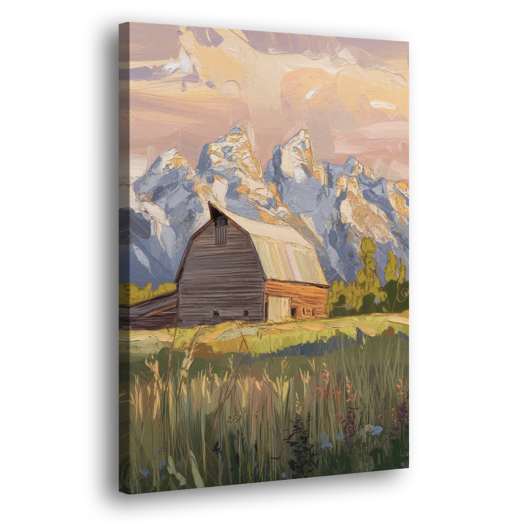Jackson Hole Grand Teton Backdrop Side - Canvas Wall Art