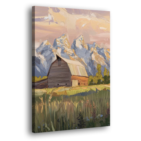Jackson Hole Grand Teton Backdrop - Canvas Wall Art