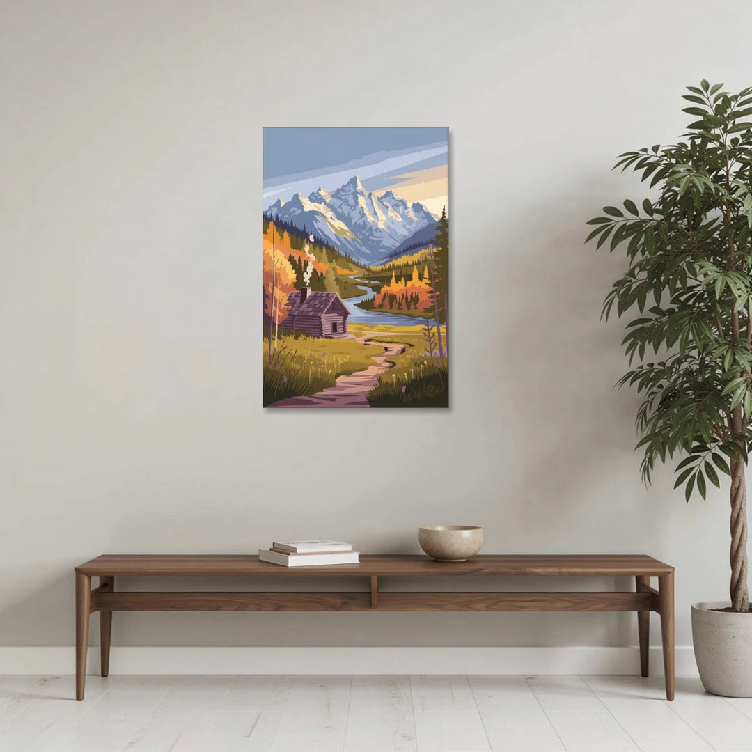 Jackson Hole Mountain Views - Canvas Wall Art - Coffee Table - 24x36
