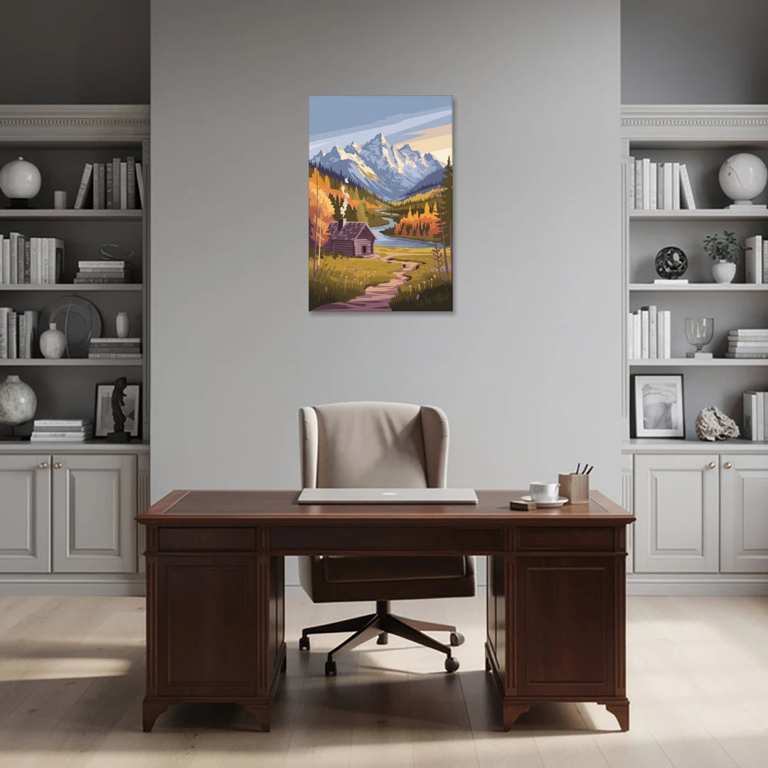 Jackson Hole Mountain Views - Canvas Wall Art - Office - 24x36