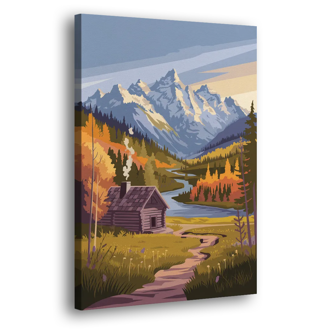 Jackson Hole Mountain Views Side - Canvas Wall Art