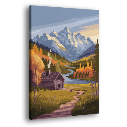 Jackson Hole Mountain Views Side - Canvas Wall Art