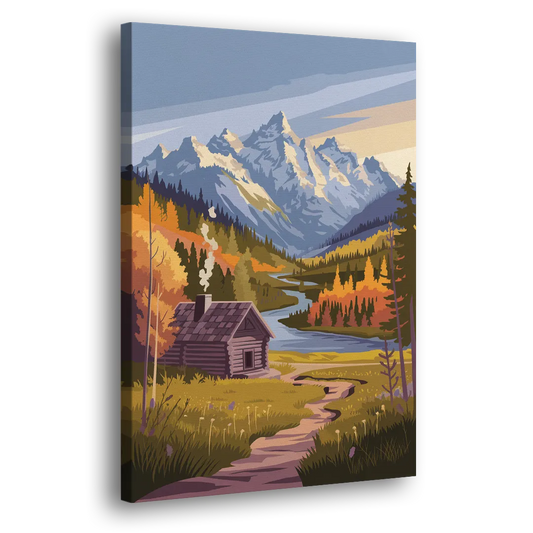 Jackson Hole Mountain Views Side - Canvas Wall Art