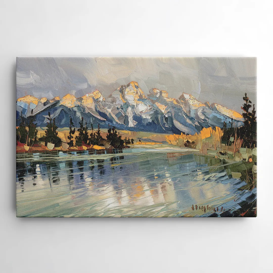 Jackson Hole River Reflection - Canvas Wall Art