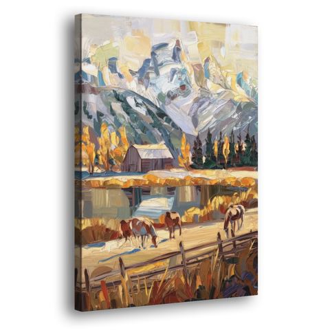 Jackson Hole Rustic Charm - Canvas Wall Art - Side