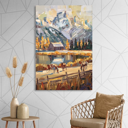 Jackson Hole Rustic Charm Sitting Room - Canvas Wall Art