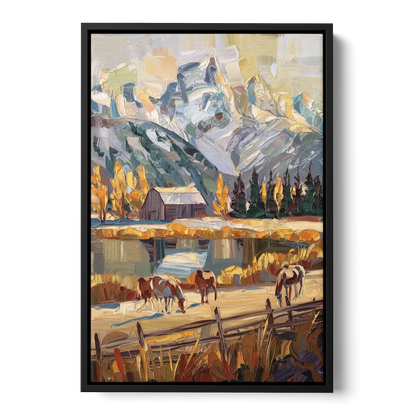 Jackson Hole Rustic Charm Front - Black Canvas Wall Art