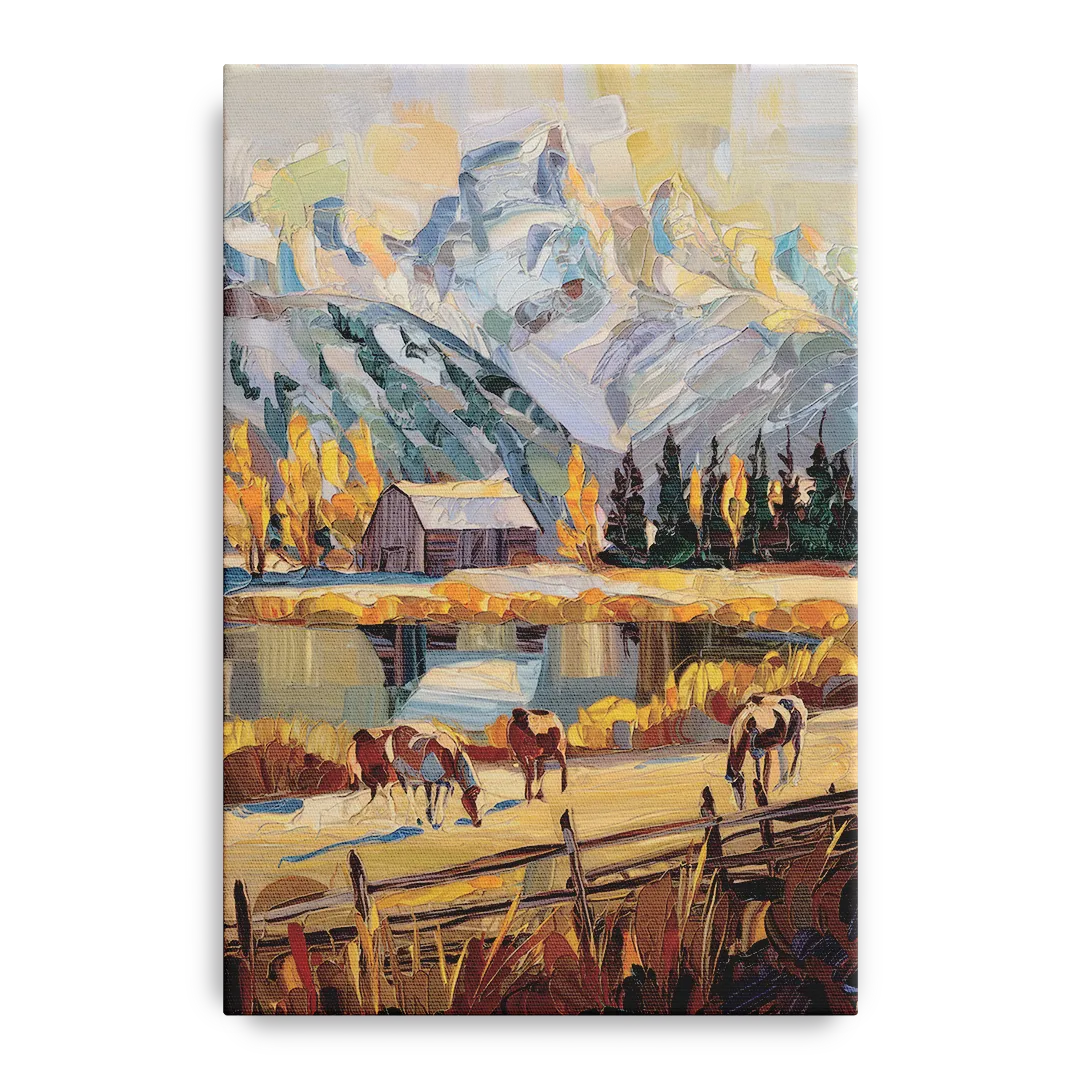 Jackson Hole Rustic Charm Front - Canvas Wall Art