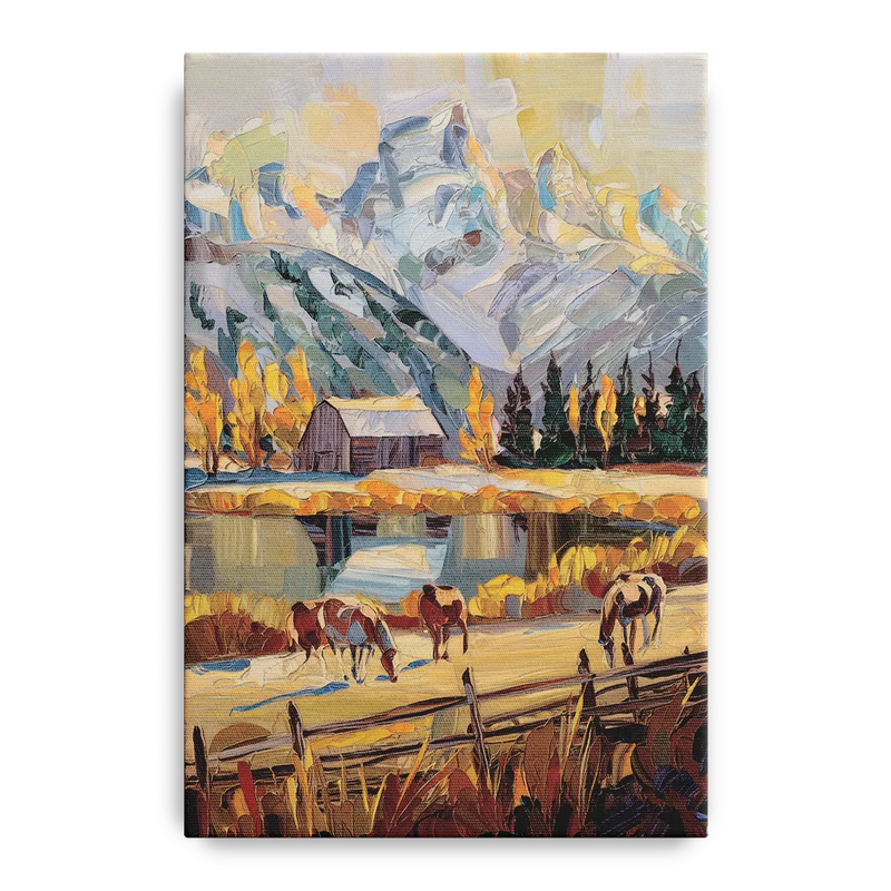 Jackson Hole Rustic Charm Front - Canvas Wall Art