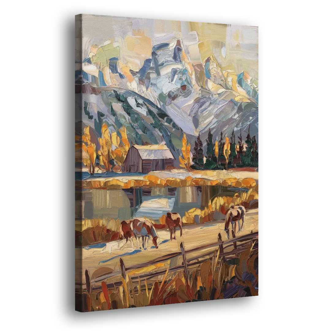Jackson Hole Rustic Charm Side - Canvas Wall Art
