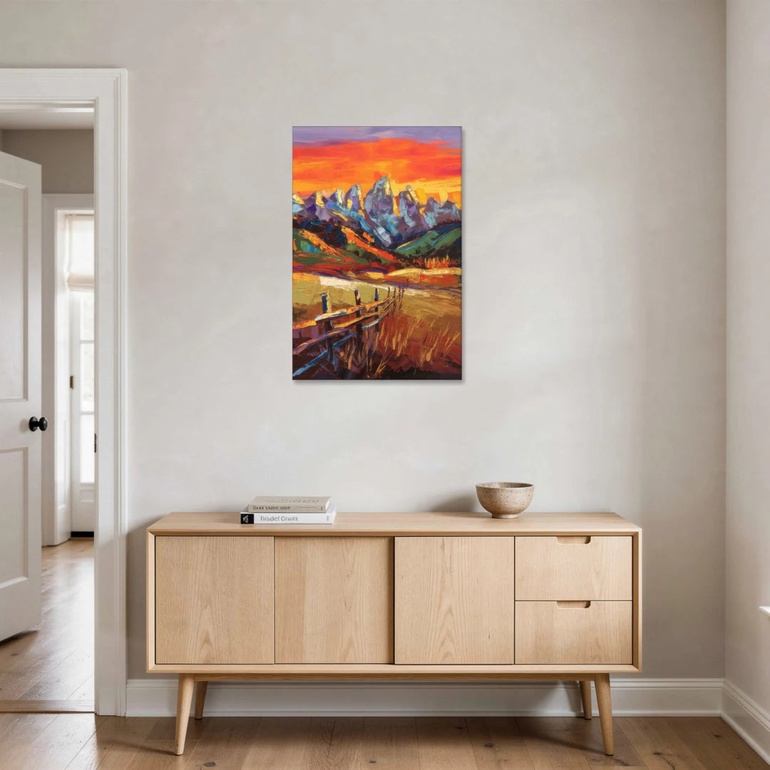 Jackson Hole Sunset Glow - Canvas Wall Art - Coffee Table - 24x36