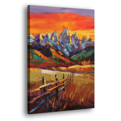 Jackson Hole Sunset Glow Side - Canvas Wall Art