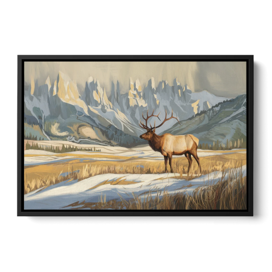Jackson Hole Wildlife Serenade - Black Framed Canvas Wall Art - Front