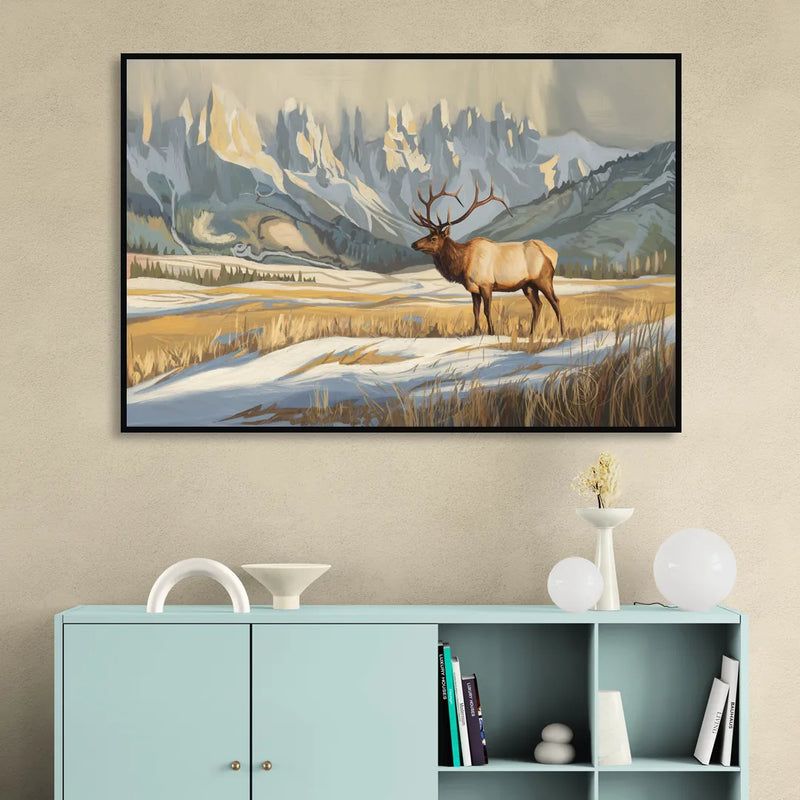 Jackson Hole Wildlife Serenade Living Room - Black Canvas Wall Art