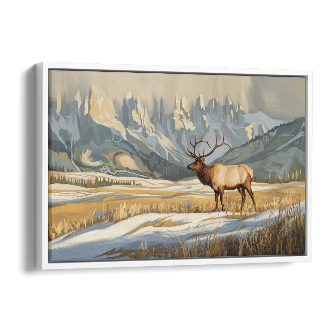 Jackson Hole Wildlife Serenade Side - White Canvas Wall Art