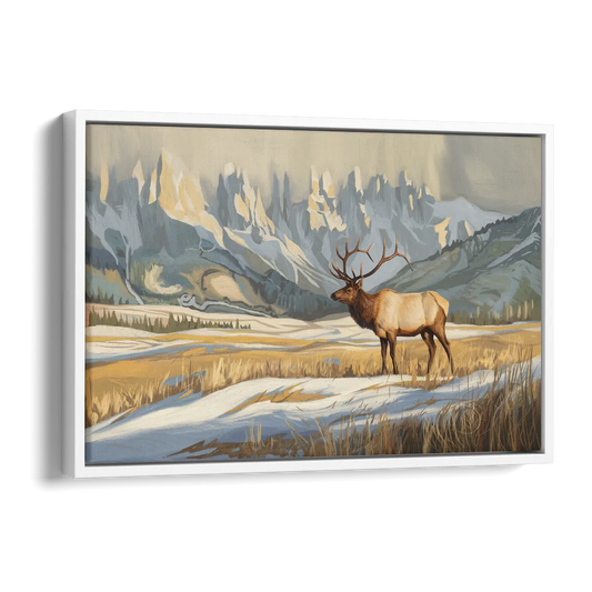 Jackson Hole Wildlife Serenade Side - White Canvas Wall Art