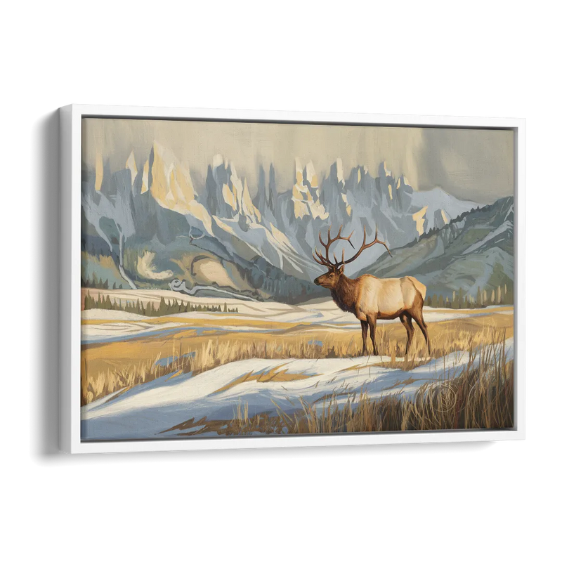 Jackson Hole Wildlife Serenade Side - White Canvas Wall Art