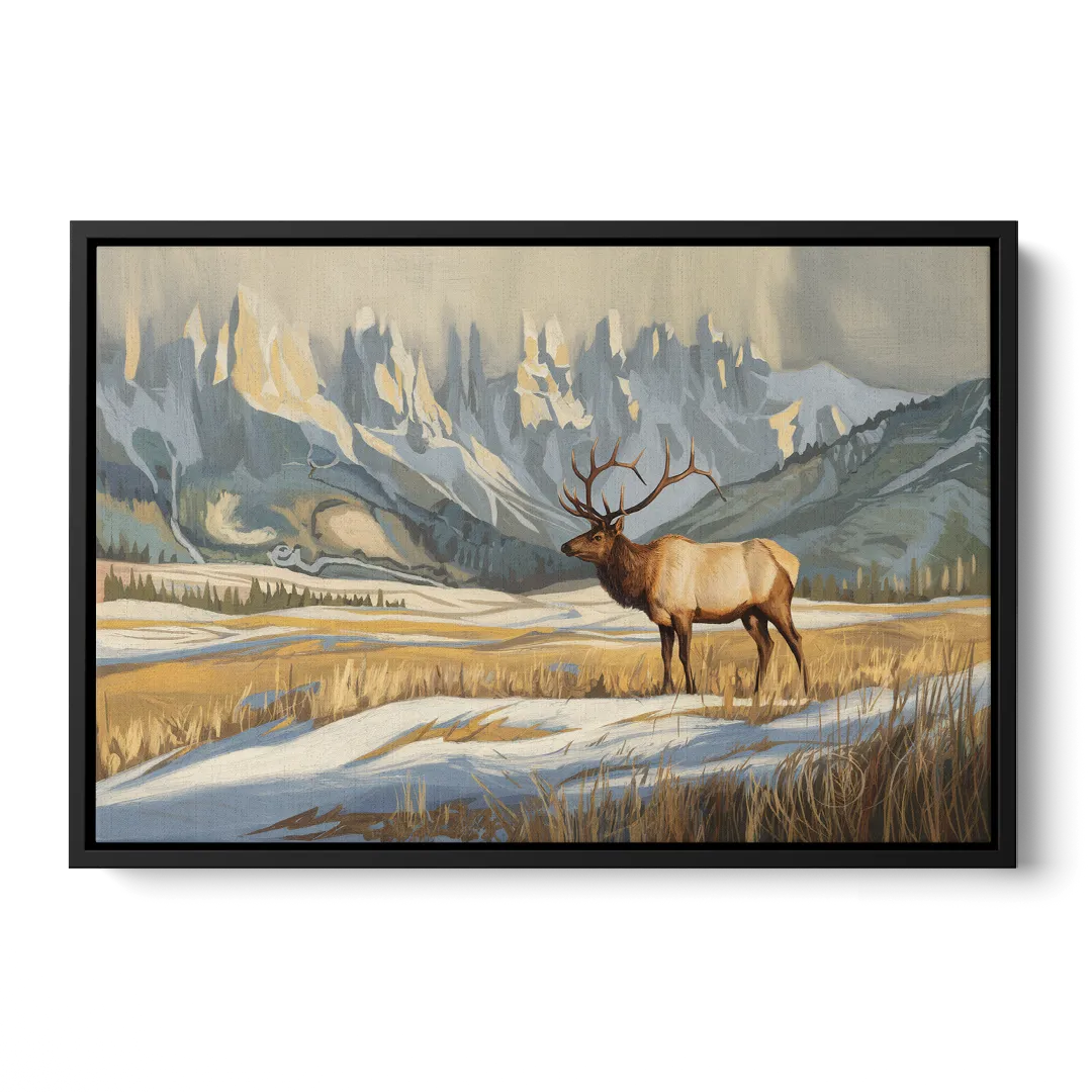 Jackson Hole Wildlife Serenade Front - Black Canvas Wall Art