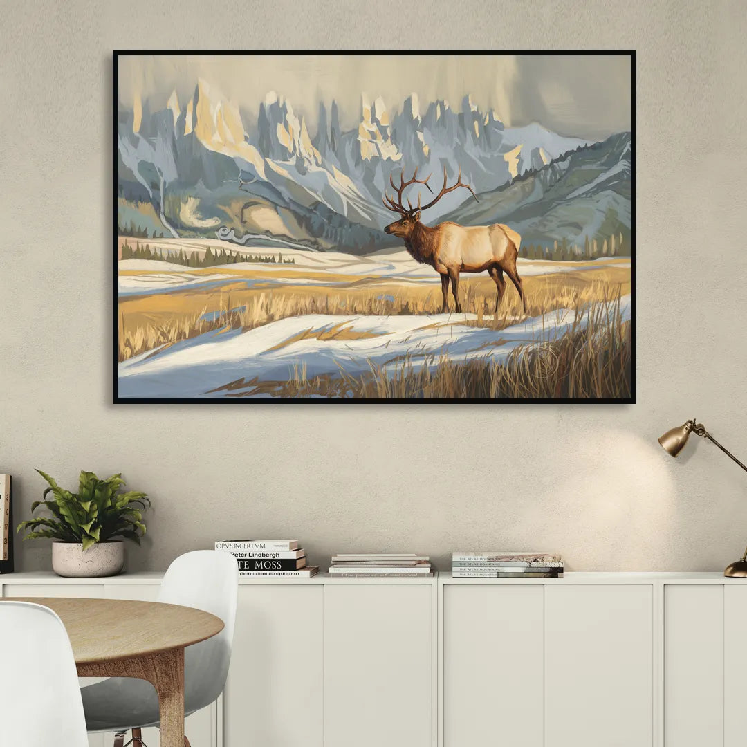 Jackson Hole Wildlife Serenade Sitting Room - Black Canvas Wall Art