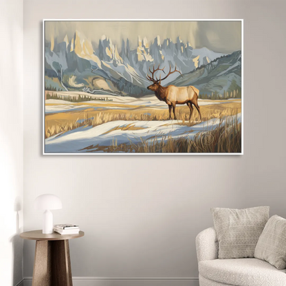 Jackson Hole Wildlife Serenade Sitting Room - White Canvas Wall Art