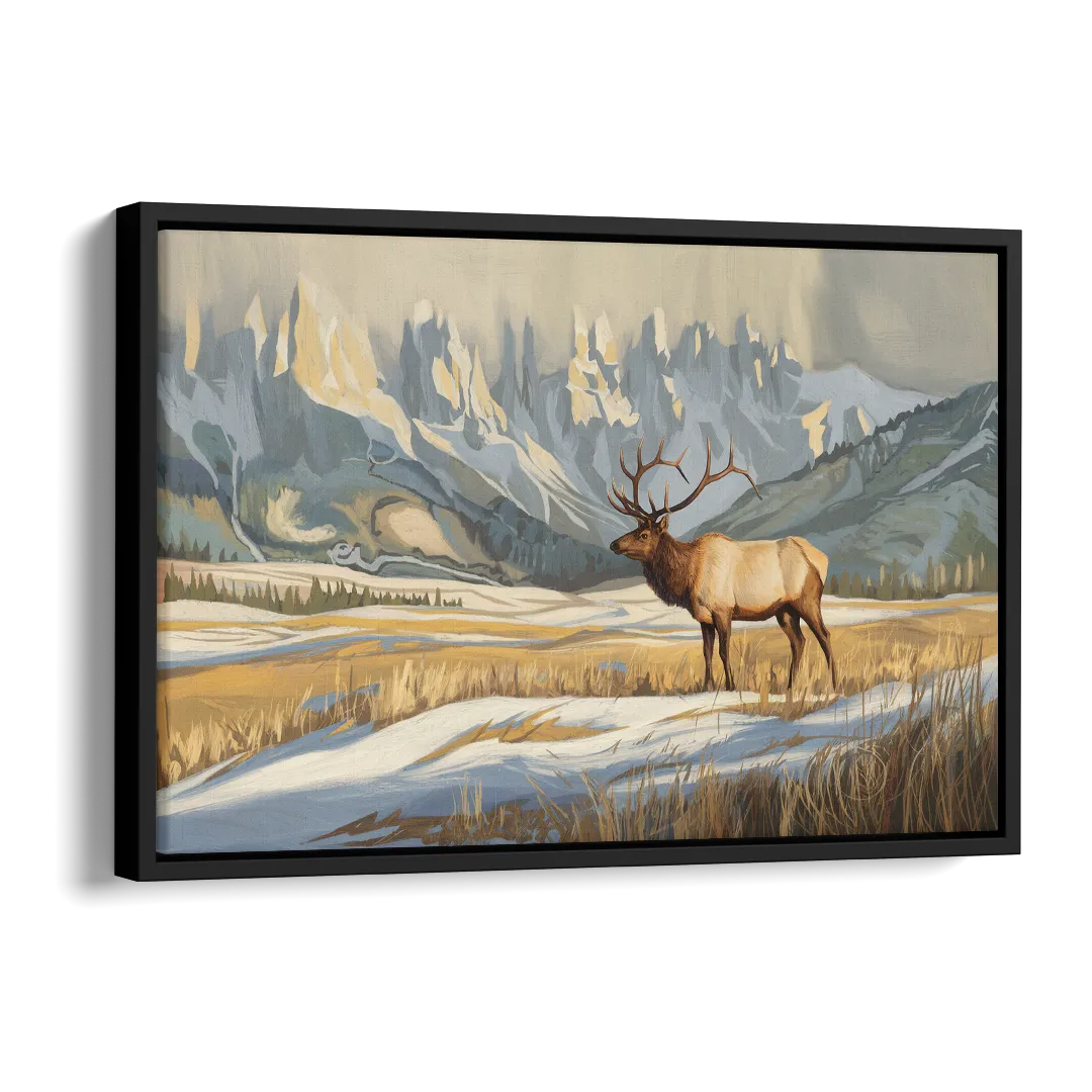 Jackson Hole Wildlife Serenade Side - Black Canvas Wall Art