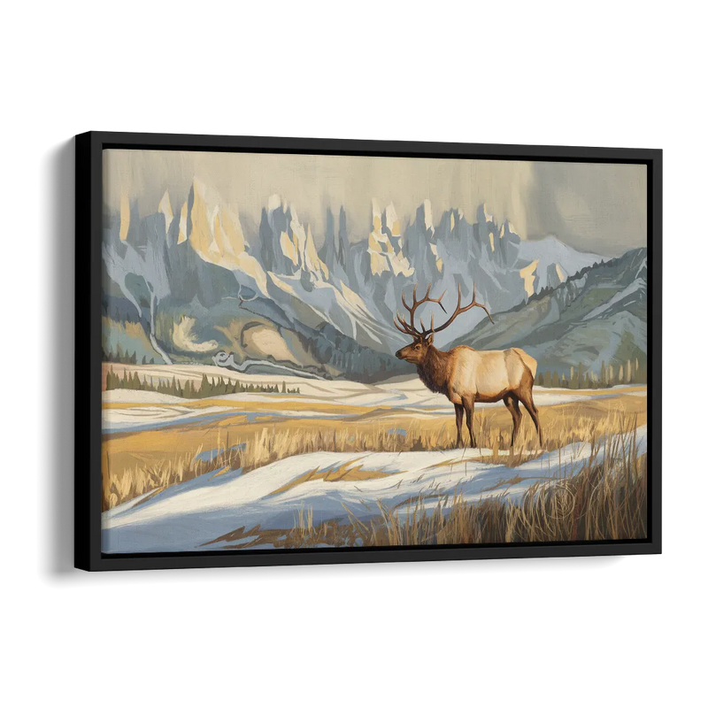Jackson Hole Wildlife Serenade Side - Black Canvas Wall Art