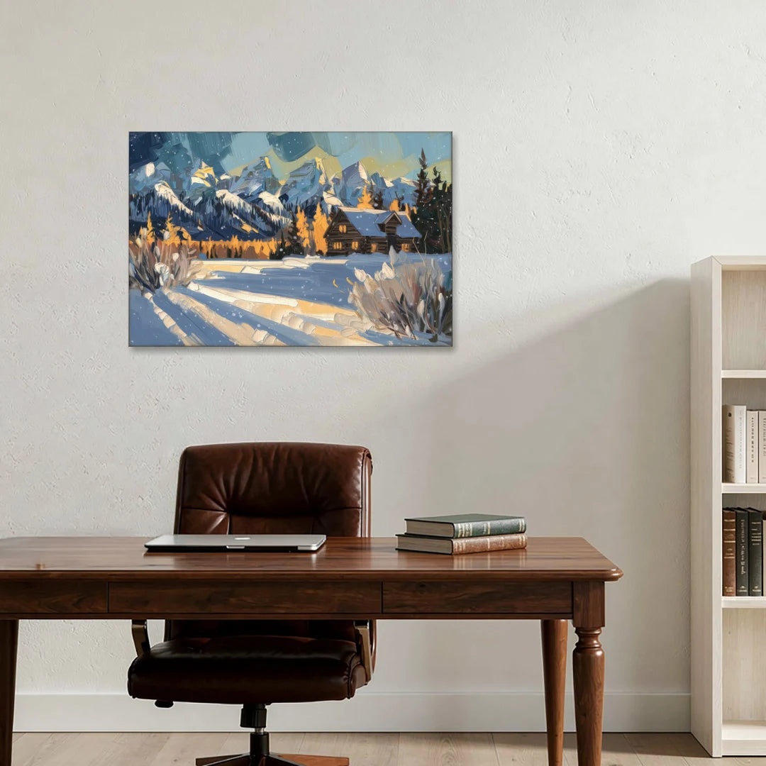 Jackson Hole Winter Wonderland - Canvas Wall Art - Office - 36x24