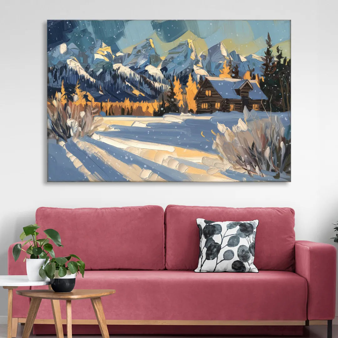 Jackson Hole Winter Wonderland Sitting Room - Canvas Wall Art