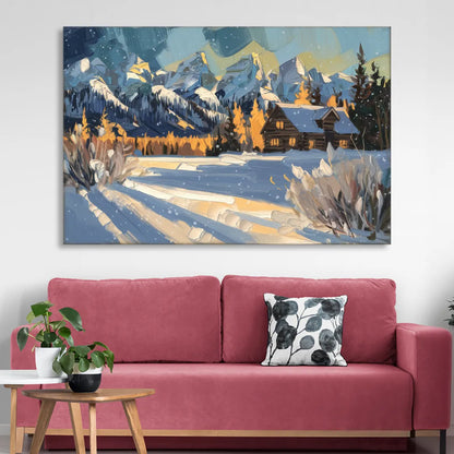 Jackson Hole Winter Wonderland Sitting Room - Canvas Wall Art