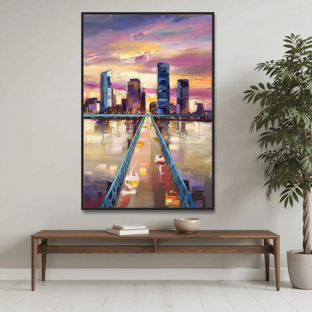 Jacksonville Downtown Views - Black Framed Canvas Wall Art - Coffee Table - 40x60