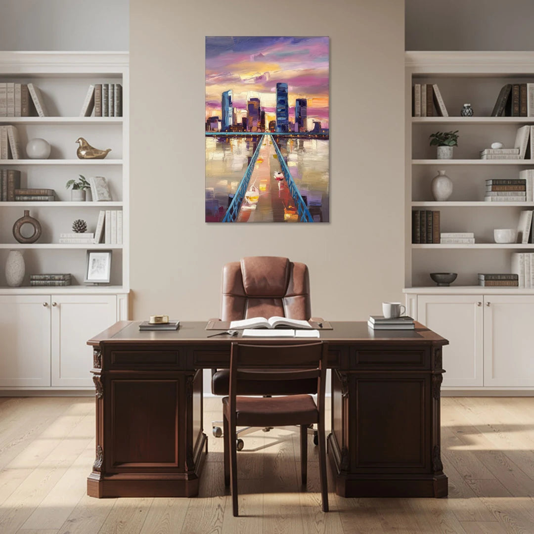 Jacksonville Downtown Views - Canvas Wall Art - Office - 32x48
