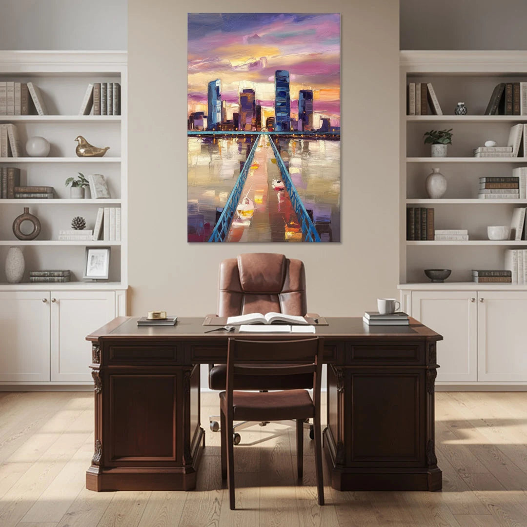 Jacksonville Downtown Views - Canvas Wall Art - Office - 40x60