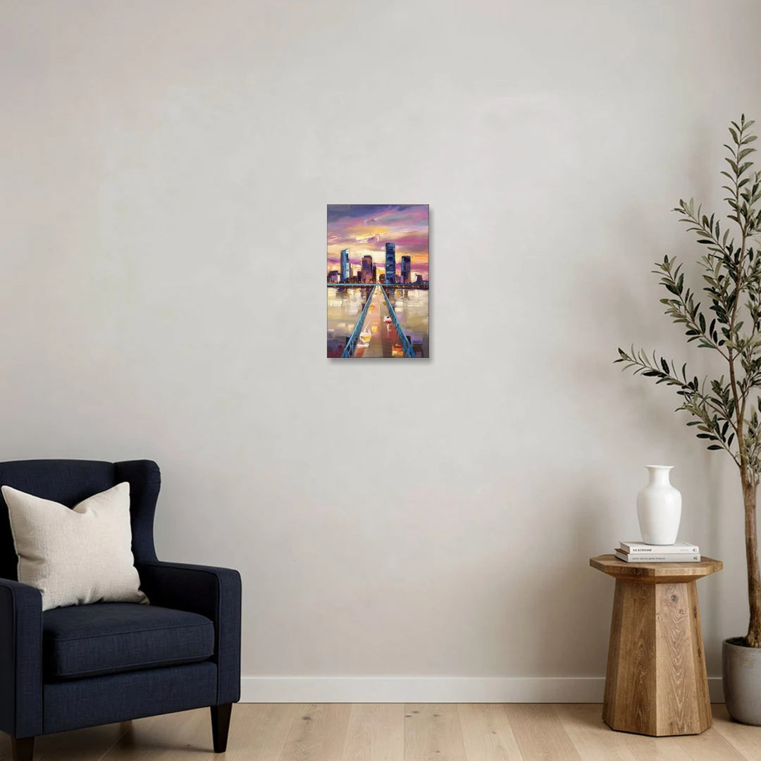 Jacksonville Downtown Views - Canvas Wall Art - Sofa - 12x18