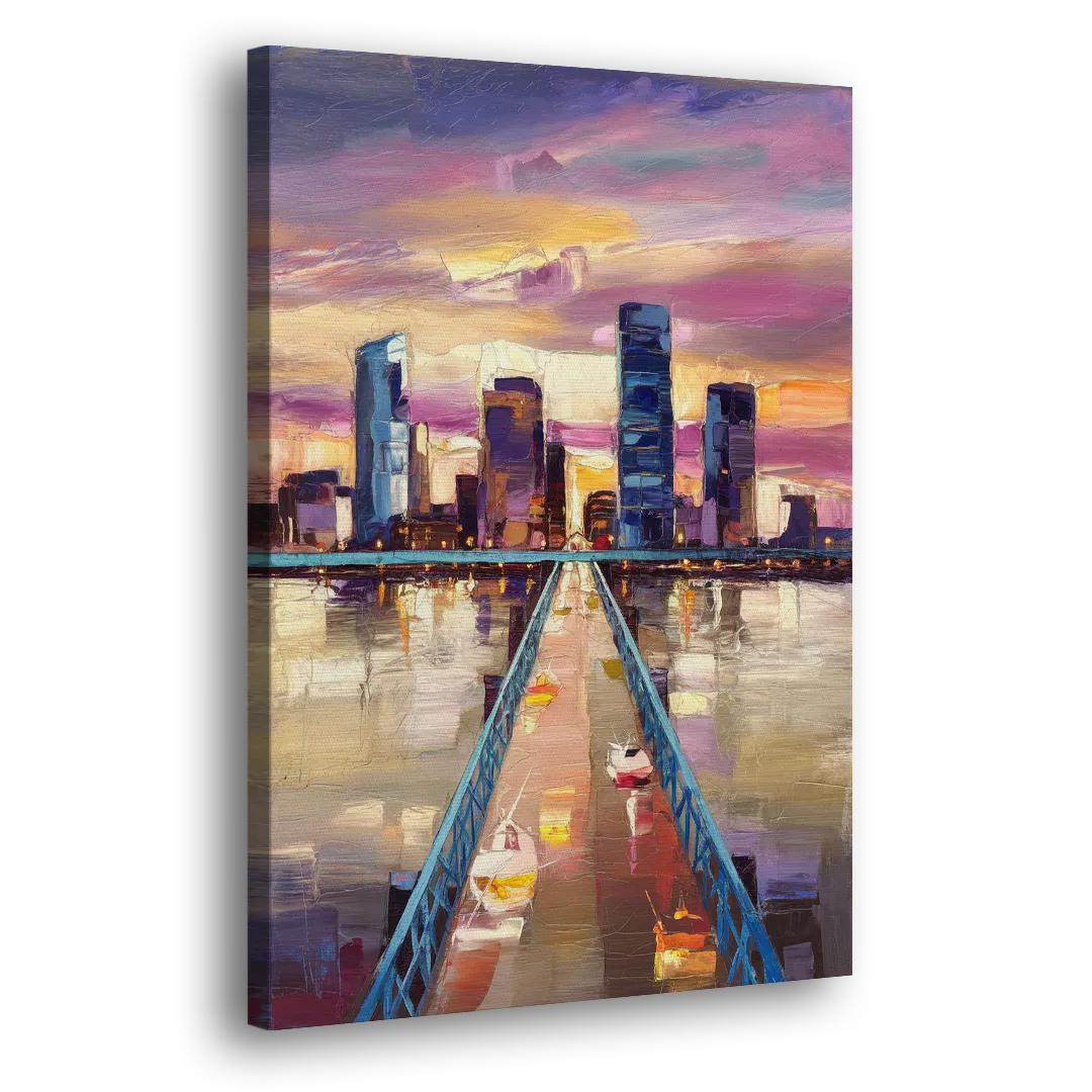 Jacksonville Downtown Views Side - Canvas Wall Art