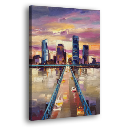 Jacksonville Downtown Views Side - Canvas Wall Art
