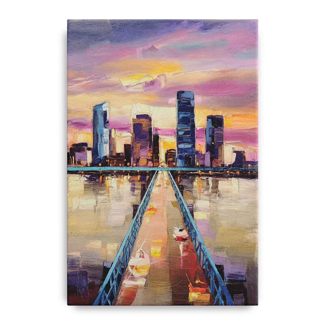 Jacksonville Downtown Views Front - Canvas Wall Art