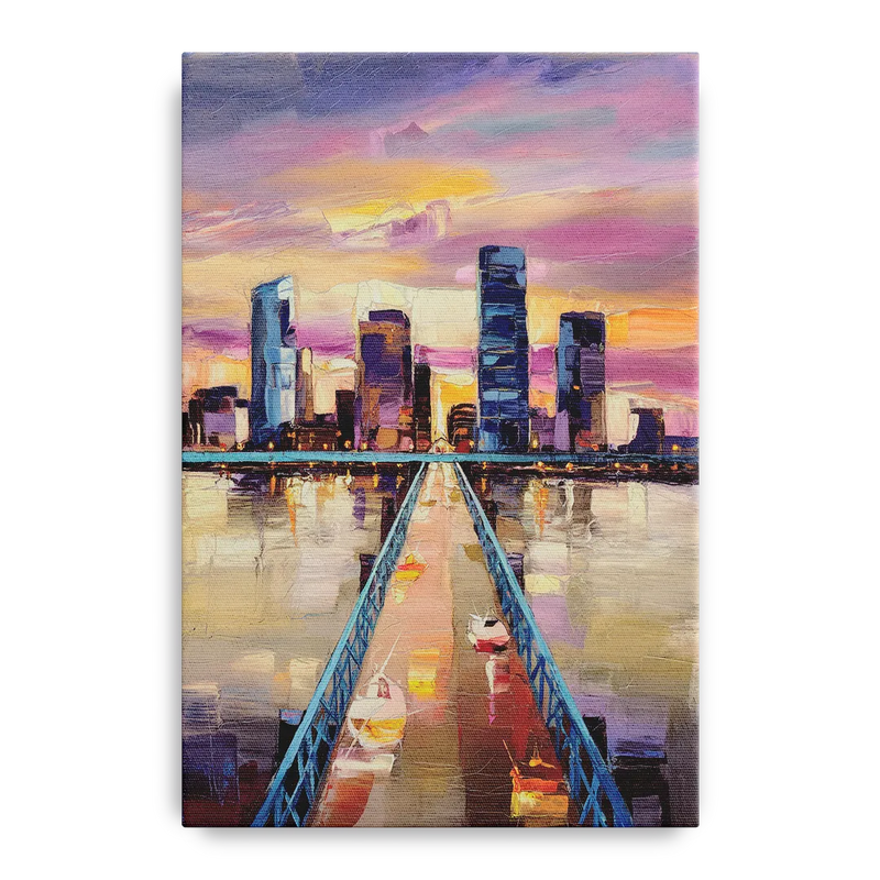Jacksonville Downtown Views Front - Canvas Wall Art