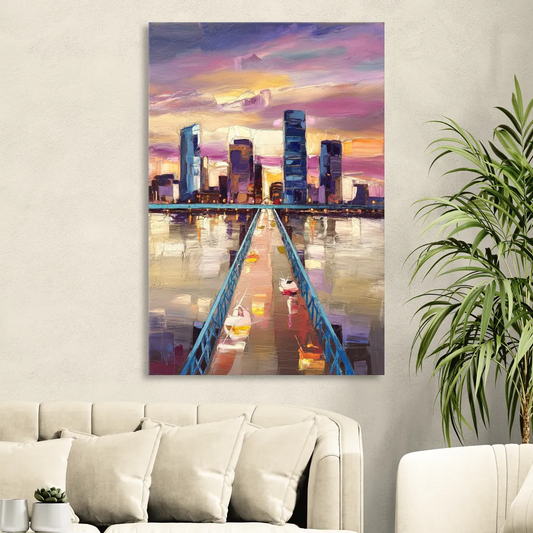 Jacksonville Downtown Views Living Room - Canvas Wall Art