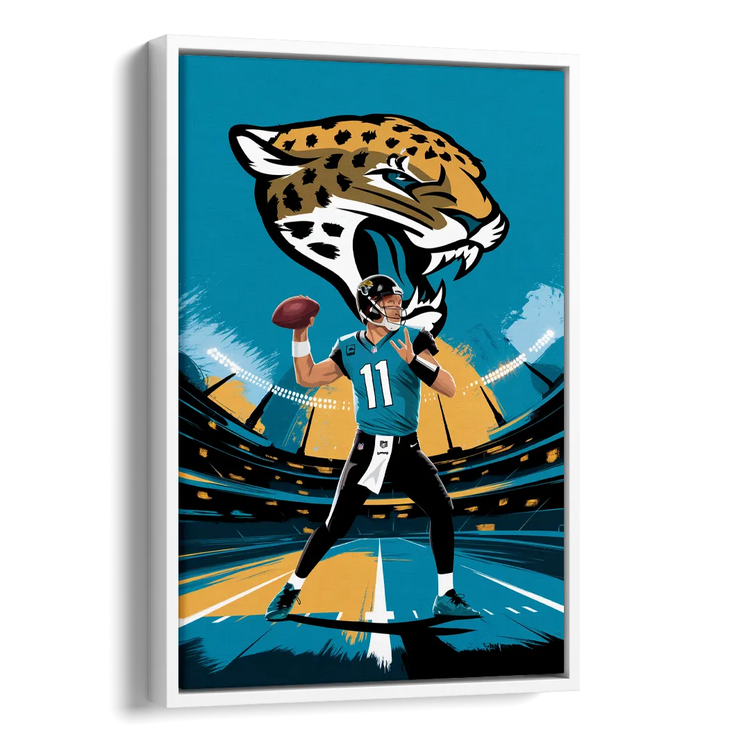 Jacksonville Jaguars Fans Side - White Canvas Wall Art