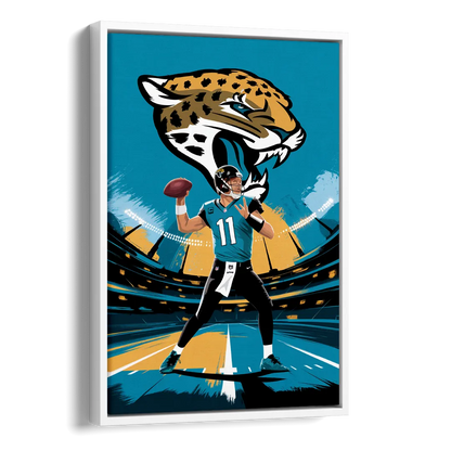 Jacksonville Jaguars Fans Side - White Canvas Wall Art