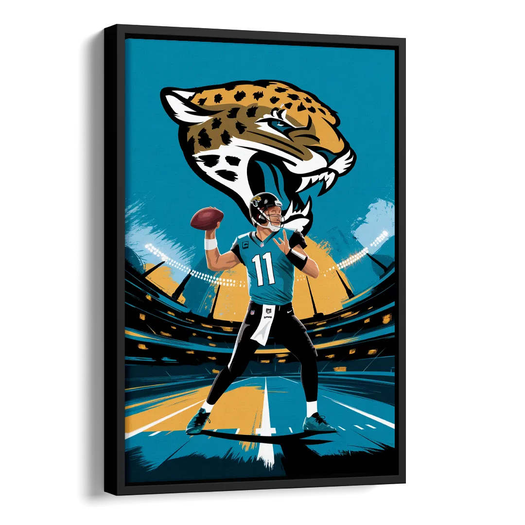Jacksonville Jaguars Fans Side - Black Canvas Wall Art